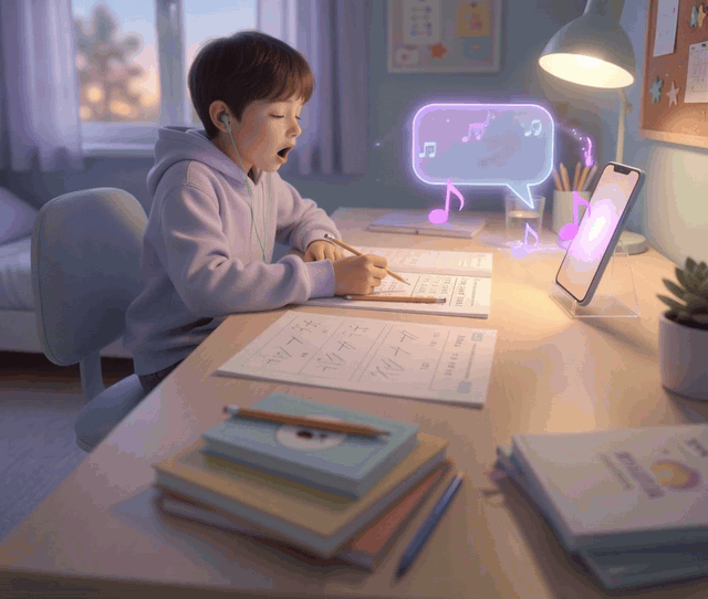 孩子走神打瞌睡时温柔引导休息并回到作业